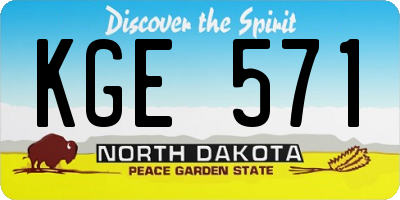 ND license plate KGE571