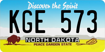 ND license plate KGE573