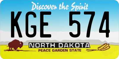 ND license plate KGE574