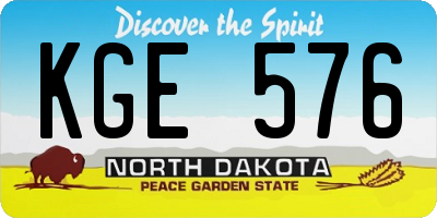 ND license plate KGE576
