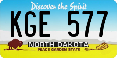 ND license plate KGE577