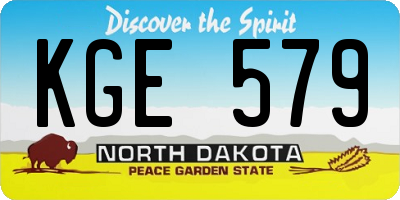 ND license plate KGE579