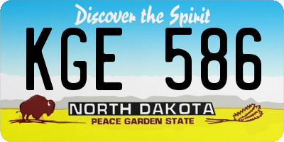 ND license plate KGE586