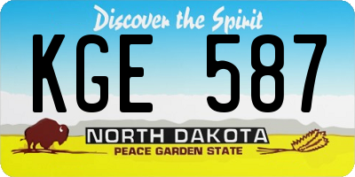 ND license plate KGE587