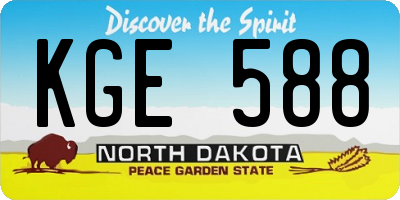 ND license plate KGE588