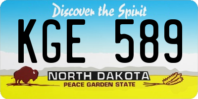 ND license plate KGE589
