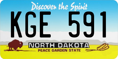 ND license plate KGE591