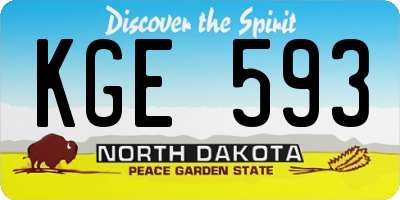 ND license plate KGE593