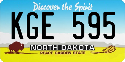 ND license plate KGE595