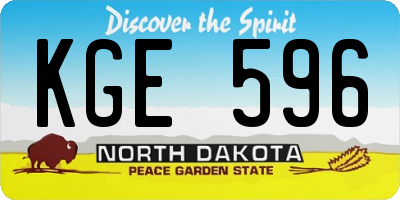 ND license plate KGE596