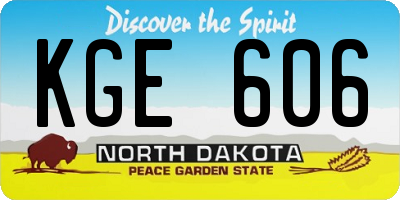 ND license plate KGE606