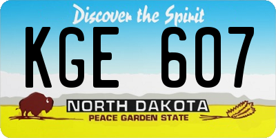 ND license plate KGE607