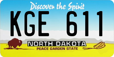 ND license plate KGE611