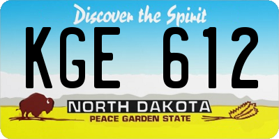 ND license plate KGE612