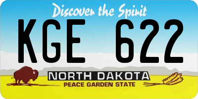 ND license plate KGE622