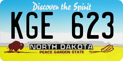 ND license plate KGE623