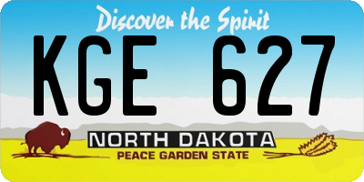 ND license plate KGE627