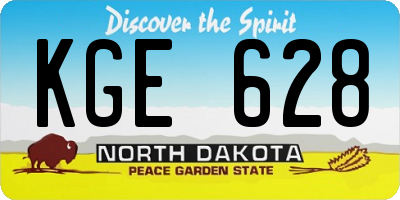ND license plate KGE628