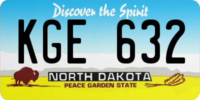 ND license plate KGE632
