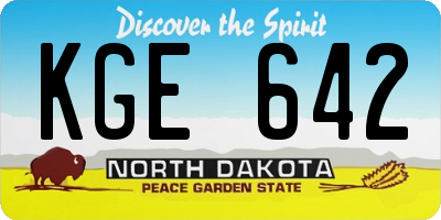ND license plate KGE642