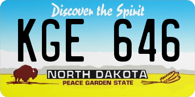 ND license plate KGE646