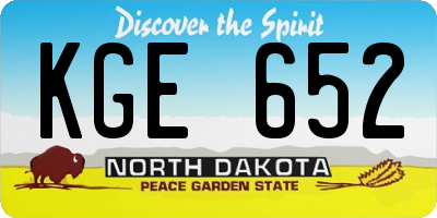 ND license plate KGE652