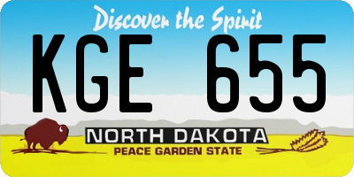 ND license plate KGE655
