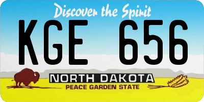 ND license plate KGE656