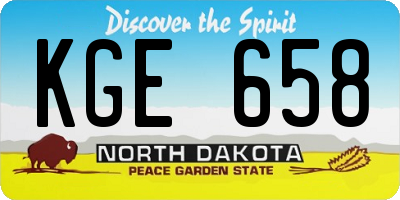 ND license plate KGE658