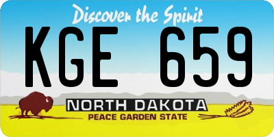 ND license plate KGE659