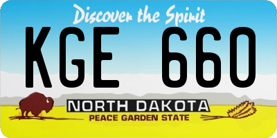 ND license plate KGE660