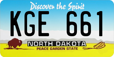 ND license plate KGE661