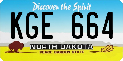 ND license plate KGE664