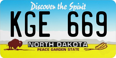 ND license plate KGE669