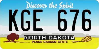 ND license plate KGE676