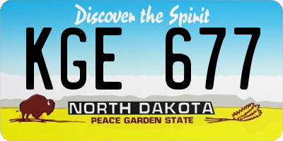 ND license plate KGE677