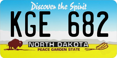 ND license plate KGE682