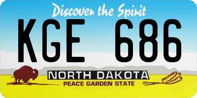 ND license plate KGE686
