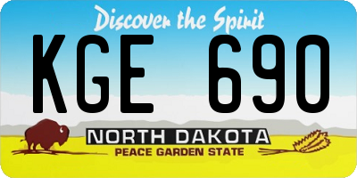 ND license plate KGE690