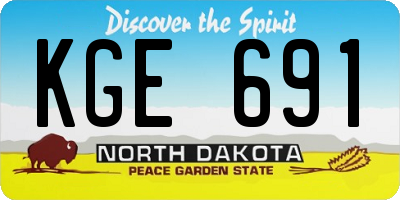 ND license plate KGE691