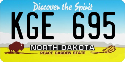 ND license plate KGE695