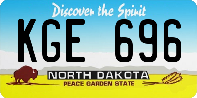 ND license plate KGE696