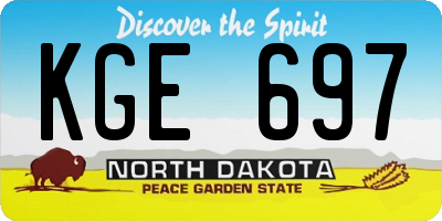 ND license plate KGE697
