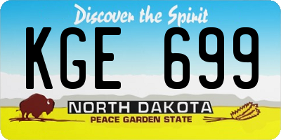 ND license plate KGE699