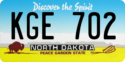 ND license plate KGE702