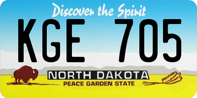 ND license plate KGE705