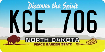 ND license plate KGE706