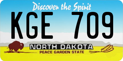 ND license plate KGE709