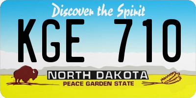 ND license plate KGE710