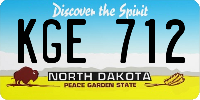 ND license plate KGE712